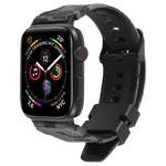 xDfind ブラックコネクター カモフラージュプリントシリコンウォッチバンド、Apple Watch 42 / 44 / 45 / 46 / 49mm用、Apple Watch 38 / 40 / 41 / S10 42mm用