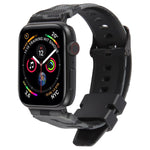 xDfind ブラックコネクター カモフラージュプリントシリコンウォッチバンド、Apple Watch 42 / 44 / 45 / 46 / 49mm用、Apple Watch 38 / 40 / 41 / S10 42mm用