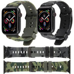xDfind ブラックコネクター カモフラージュプリントシリコンウォッチバンド、Apple Watch 42 / 44 / 45 / 46 / 49mm用、Apple Watch 38 / 40 / 41 / S10 42mm用