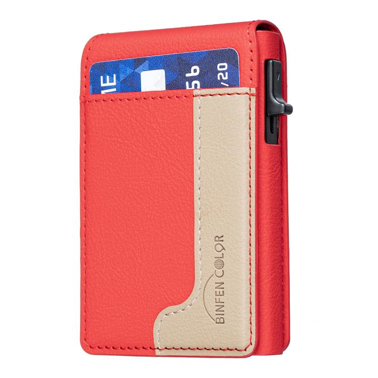 BFK28 カラーブロック MagSafe 磁気レザー カードバッグ