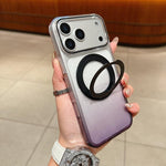 透明グラデーション360度回転ホルダー MagSafe携帯電話ケース、iPhone 17 Pro Max用、iPhone 17 Pro用、iPhone 17用、iPhone Air用、iPhone 16 Pro Max用、iPhone 16 Pro用、iPhone 16 Plus用、iPhone 16用