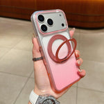 透明グラデーション360度回転ホルダー MagSafe携帯電話ケース、iPhone 17 Pro Max用、iPhone 17 Pro用、iPhone 17用、iPhone Air用、iPhone 16 Pro Max用、iPhone 16 Pro用、iPhone 16 Plus用、iPhone 16用
