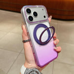 透明グラデーション360度回転ホルダー MagSafe携帯電話ケース、iPhone 17 Pro Max用、iPhone 17 Pro用、iPhone 17用、iPhone Air用、iPhone 16 Pro Max用、iPhone 16 Pro用、iPhone 16 Plus用、iPhone 16用