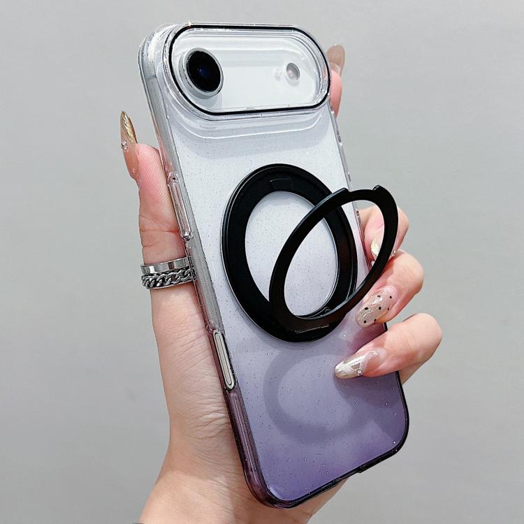 透明グラデーション360度回転ホルダー MagSafe携帯電話ケース、iPhone 17 Pro Max用、iPhone 17 Pro用、iPhone 17用、iPhone Air用、iPhone 16 Pro Max用、iPhone 16 Pro用、iPhone 16 Plus用、iPhone 16用