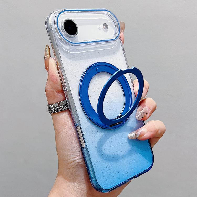 透明グラデーション360度回転ホルダー MagSafe携帯電話ケース、iPhone 17 Pro Max用、iPhone 17 Pro用、iPhone 17用、iPhone Air用、iPhone 16 Pro Max用、iPhone 16 Pro用、iPhone 16 Plus用、iPhone 16用