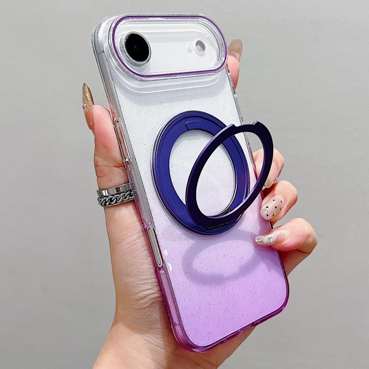 透明グラデーション360度回転ホルダー MagSafe携帯電話ケース、iPhone 17 Pro Max用、iPhone 17 Pro用、iPhone 17用、iPhone Air用、iPhone 16 Pro Max用、iPhone 16 Pro用、iPhone 16 Plus用、iPhone 16用