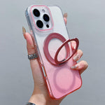 透明グラデーション360度回転ホルダー MagSafe携帯電話ケース、iPhone 17 Pro Max用、iPhone 17 Pro用、iPhone 17用、iPhone Air用、iPhone 16 Pro Max用、iPhone 16 Pro用、iPhone 16 Plus用、iPhone 16用