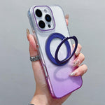 透明グラデーション360度回転ホルダー MagSafe携帯電話ケース、iPhone 17 Pro Max用、iPhone 17 Pro用、iPhone 17用、iPhone Air用、iPhone 16 Pro Max用、iPhone 16 Pro用、iPhone 16 Plus用、iPhone 16用