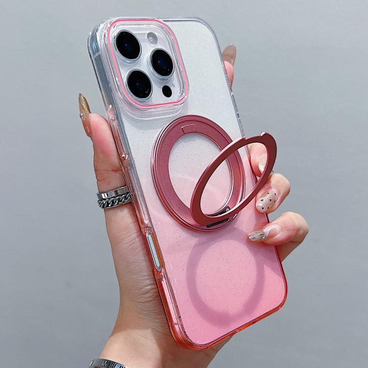 透明グラデーション360度回転ホルダー MagSafe携帯電話ケース、iPhone 17 Pro Max用、iPhone 17 Pro用、iPhone 17用、iPhone Air用、iPhone 16 Pro Max用、iPhone 16 Pro用、iPhone 16 Plus用、iPhone 16用