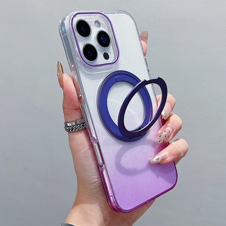 透明グラデーション360度回転ホルダー MagSafe携帯電話ケース、iPhone 17 Pro Max用、iPhone 17 Pro用、iPhone 17用、iPhone Air用、iPhone 16 Pro Max用、iPhone 16 Pro用、iPhone 16 Plus用、iPhone 16用