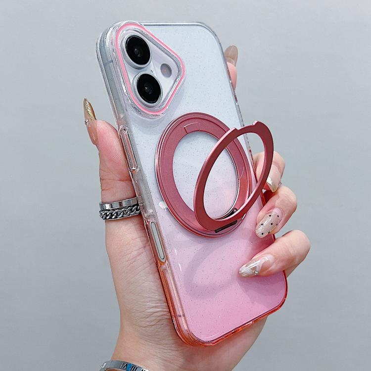 透明グラデーション360度回転ホルダー MagSafe携帯電話ケース、iPhone 17 Pro Max用、iPhone 17 Pro用、iPhone 17用、iPhone Air用、iPhone 16 Pro Max用、iPhone 16 Pro用、iPhone 16 Plus用、iPhone 16用