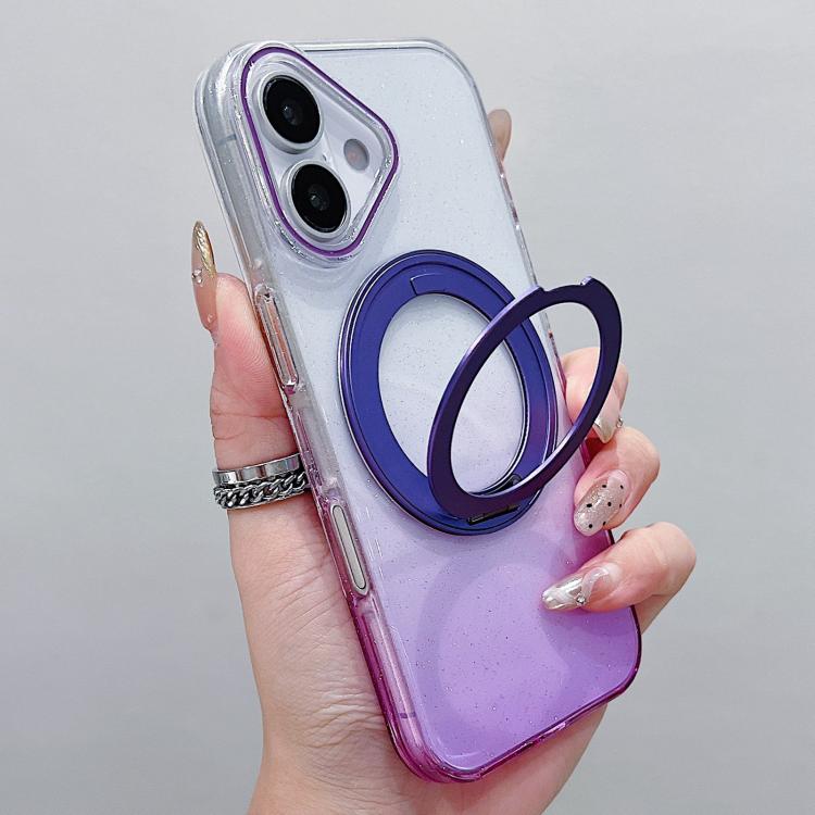 透明グラデーション360度回転ホルダー MagSafe携帯電話ケース、iPhone 17 Pro Max用、iPhone 17 Pro用、iPhone 17用、iPhone Air用、iPhone 16 Pro Max用、iPhone 16 Pro用、iPhone 16 Plus用、iPhone 16用