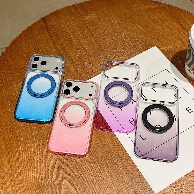 透明グラデーション360度回転ホルダー MagSafe携帯電話ケース、iPhone 17 Pro Max用、iPhone 17 Pro用、iPhone 17用、iPhone Air用、iPhone 16 Pro Max用、iPhone 16 Pro用、iPhone 16 Plus用、iPhone 16用
