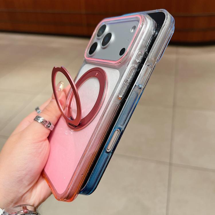 透明グラデーション360度回転ホルダー MagSafe携帯電話ケース、iPhone 17 Pro Max用、iPhone 17 Pro用、iPhone 17用、iPhone Air用、iPhone 16 Pro Max用、iPhone 16 Pro用、iPhone 16 Plus用、iPhone 16用