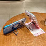 透明グラデーション360度回転ホルダー MagSafe携帯電話ケース、iPhone 17 Pro Max用、iPhone 17 Pro用、iPhone 17用、iPhone Air用、iPhone 16 Pro Max用、iPhone 16 Pro用、iPhone 16 Plus用、iPhone 16用