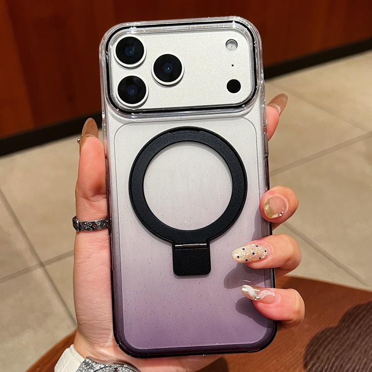 透明グラデーションメタルリングホルダー MagSafe携帯電話ケース、iPhone 17 Pro Max用、iPhone 17 Pro用、iPhone 17用、iPhone Air用、iPhone 16 Pro Max用、iPhone 16 Pro用、iPhone 16 Plus用、iPhone 16用