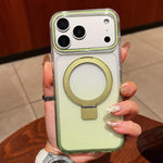 透明グラデーションメタルリングホルダー MagSafe携帯電話ケース、iPhone 17 Pro Max用、iPhone 17 Pro用、iPhone 17用、iPhone Air用、iPhone 16 Pro Max用、iPhone 16 Pro用、iPhone 16 Plus用、iPhone 16用