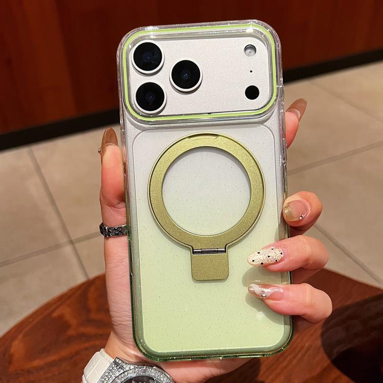 透明グラデーションメタルリングホルダー MagSafe携帯電話ケース、iPhone 17 Pro Max用、iPhone 17 Pro用、iPhone 17用、iPhone Air用、iPhone 16 Pro Max用、iPhone 16 Pro用、iPhone 16 Plus用、iPhone 16用