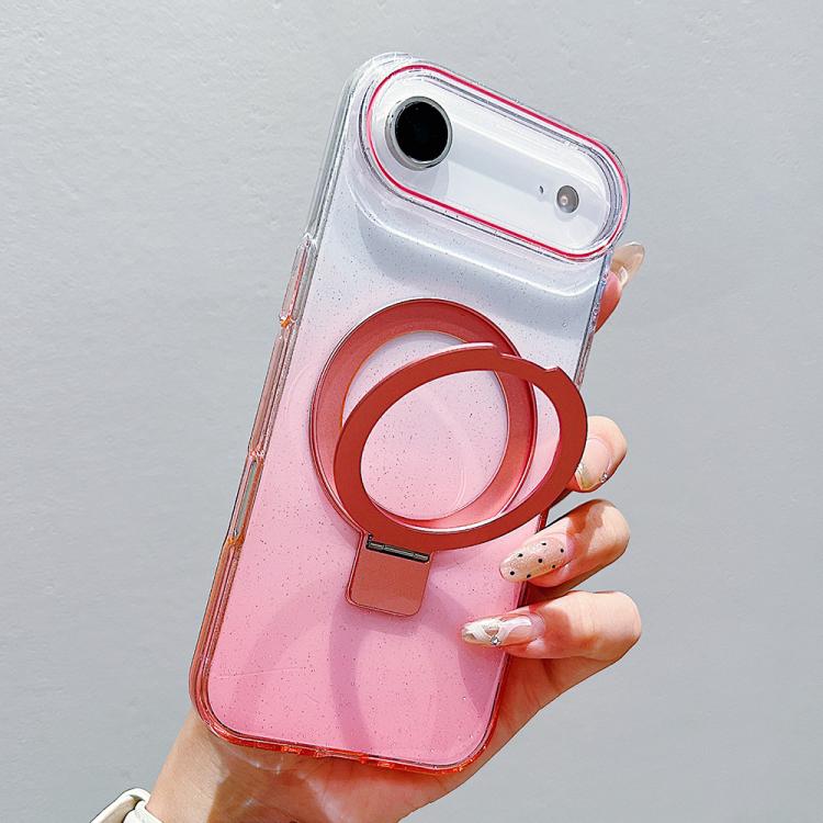 透明グラデーションメタルリングホルダー MagSafe携帯電話ケース、iPhone 17 Pro Max用、iPhone 17 Pro用、iPhone 17用、iPhone Air用、iPhone 16 Pro Max用、iPhone 16 Pro用、iPhone 16 Plus用、iPhone 16用