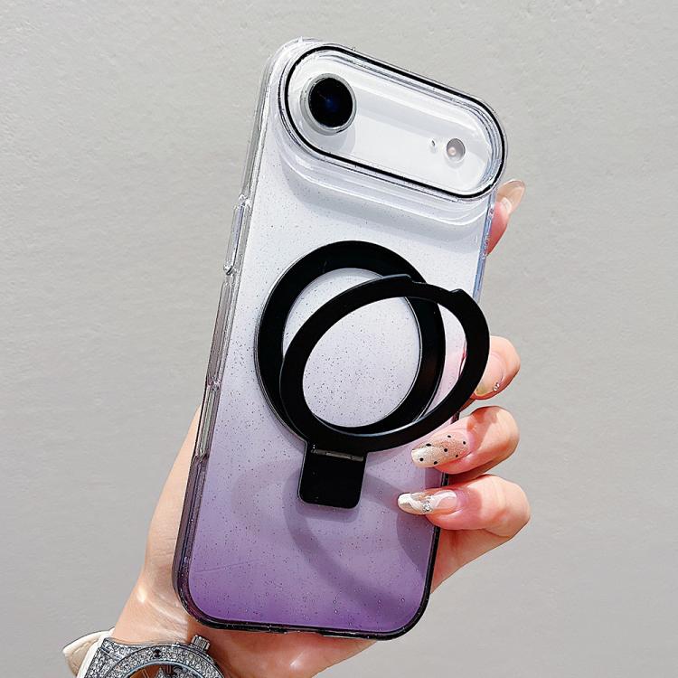 透明グラデーションメタルリングホルダー MagSafe携帯電話ケース、iPhone 17 Pro Max用、iPhone 17 Pro用、iPhone 17用、iPhone Air用、iPhone 16 Pro Max用、iPhone 16 Pro用、iPhone 16 Plus用、iPhone 16用