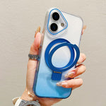 透明グラデーションメタルリングホルダー MagSafe携帯電話ケース、iPhone 17 Pro Max用、iPhone 17 Pro用、iPhone 17用、iPhone Air用、iPhone 16 Pro Max用、iPhone 16 Pro用、iPhone 16 Plus用、iPhone 16用