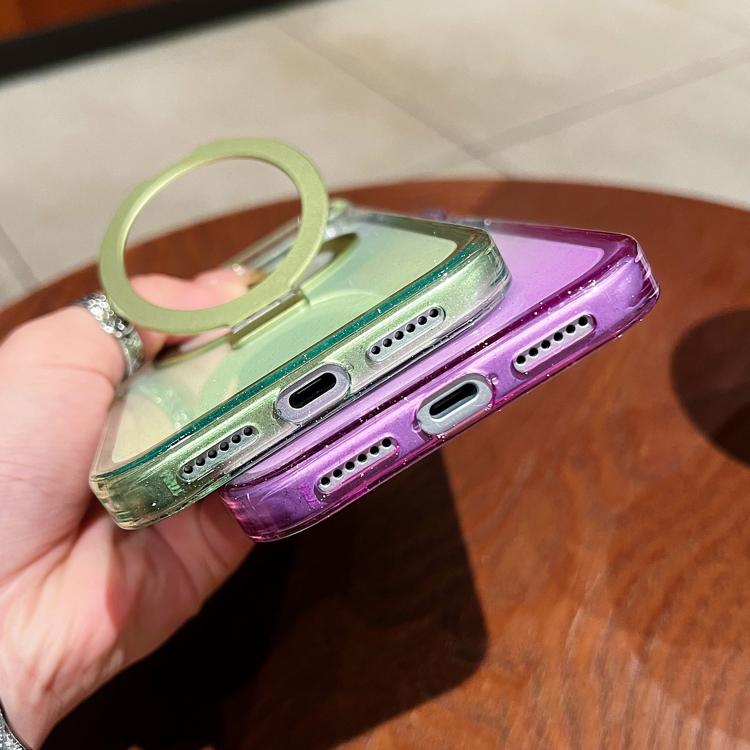 透明グラデーションメタルリングホルダー MagSafe携帯電話ケース、iPhone 17 Pro Max用、iPhone 17 Pro用、iPhone 17用、iPhone Air用、iPhone 16 Pro Max用、iPhone 16 Pro用、iPhone 16 Plus用、iPhone 16用