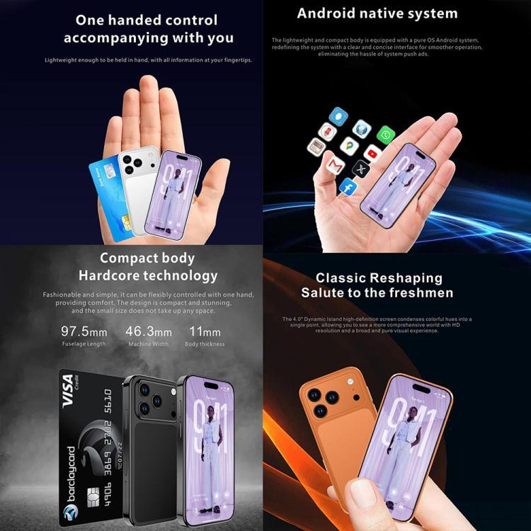 Melrose S17 Pro Mini、4GB+64GB、3.75インチ Android 12.0 MTK6765 オクタコア、ネットワーク：4G、デュアルSIM、Google Play対応