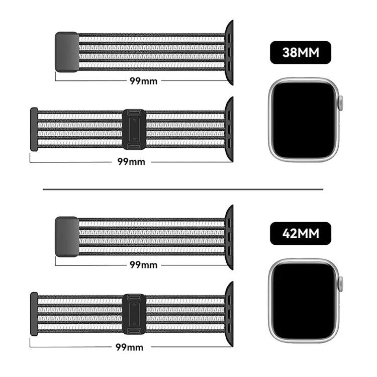 通気性ナイロンフィッシュラインウォッチバンド、Apple Watch 46mm / 49mm / 45mm / 44mm用、Apple Watch S11 42mm / 41mm / 40mm / 38mm用