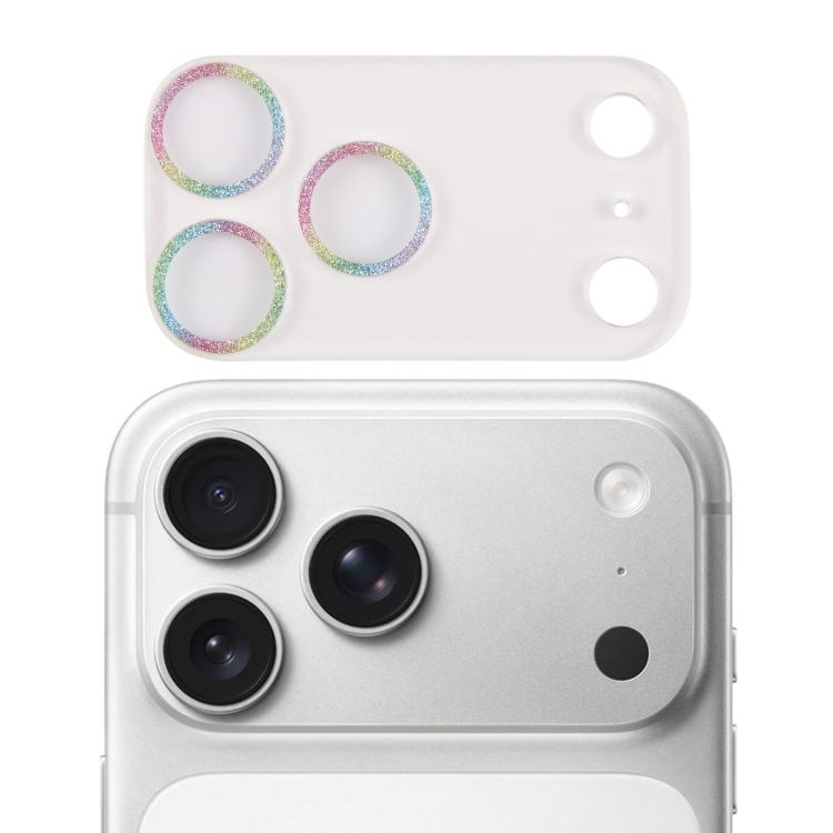 グリッターリング 強化ガラスカメラレンズフィルム、iPhone 17 Pro Max用、iPhone 17 Pro用