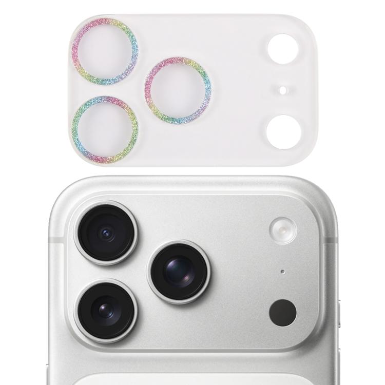 グリッターリング 強化ガラスカメラレンズフィルム、iPhone 17 Pro Max用、iPhone 17 Pro用