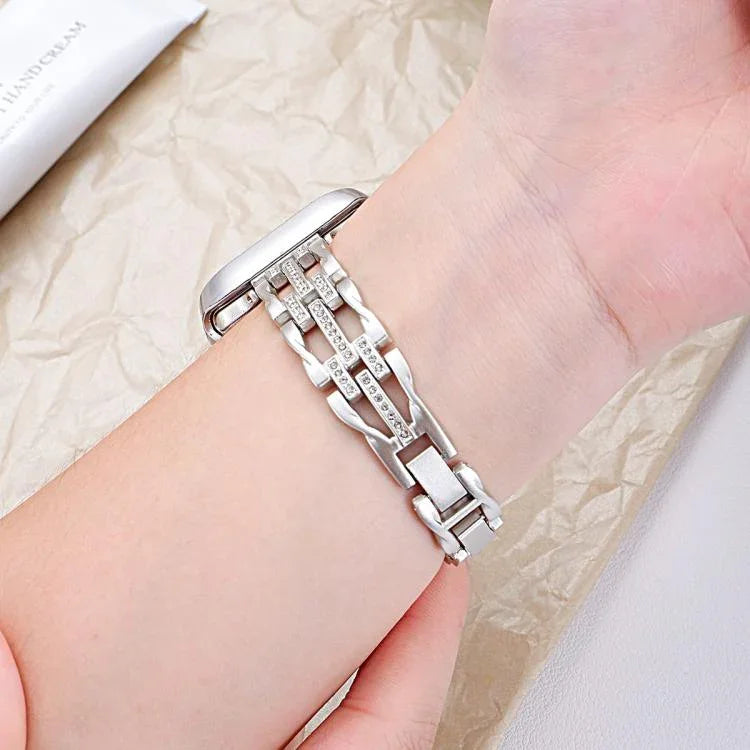 xDfind 流れる渦巻き ダイヤモンドメタルウォッチバンド、Apple Watch 42 / 44 / 45 / 46 / 49mm用、Apple Watch 38 / 40 / 41 / S11 42mm用