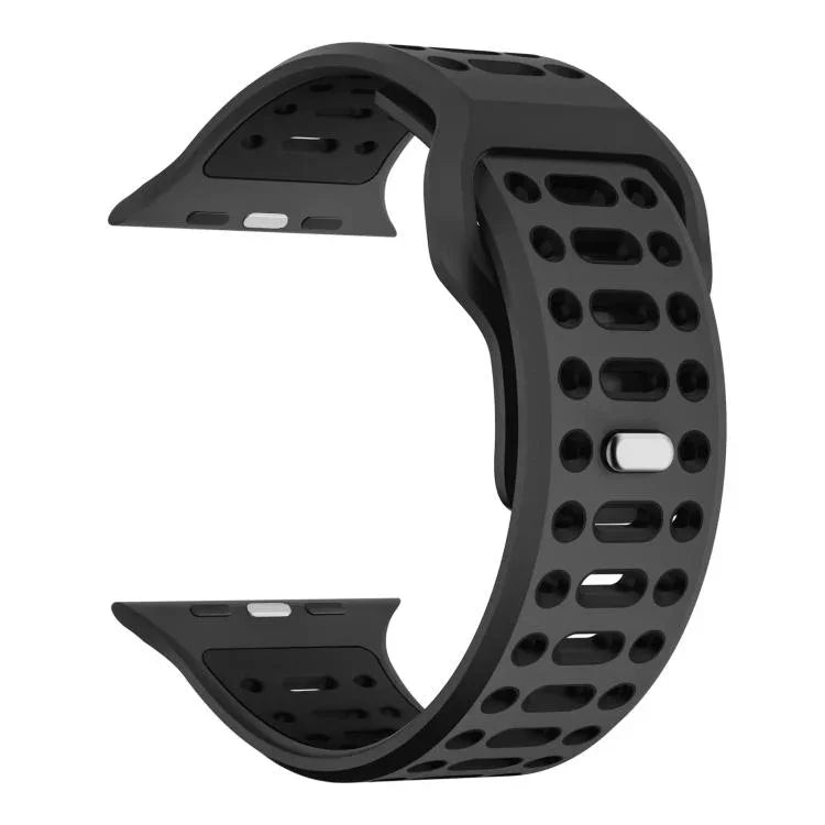 xDfind ツートンシリコンスポーツ通気性ウォッチバンド、Apple Watch 46mm / 49mm / 45mm / 44mm用