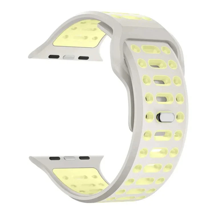 xDfind ツートンシリコンスポーツ通気性ウォッチバンド、Apple Watch 46mm / 49mm / 45mm / 44mm用