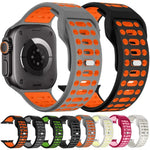 xDfind ツートンシリコンスポーツ通気性ウォッチバンド、Apple Watch 46mm / 49mm / 45mm / 44mm用