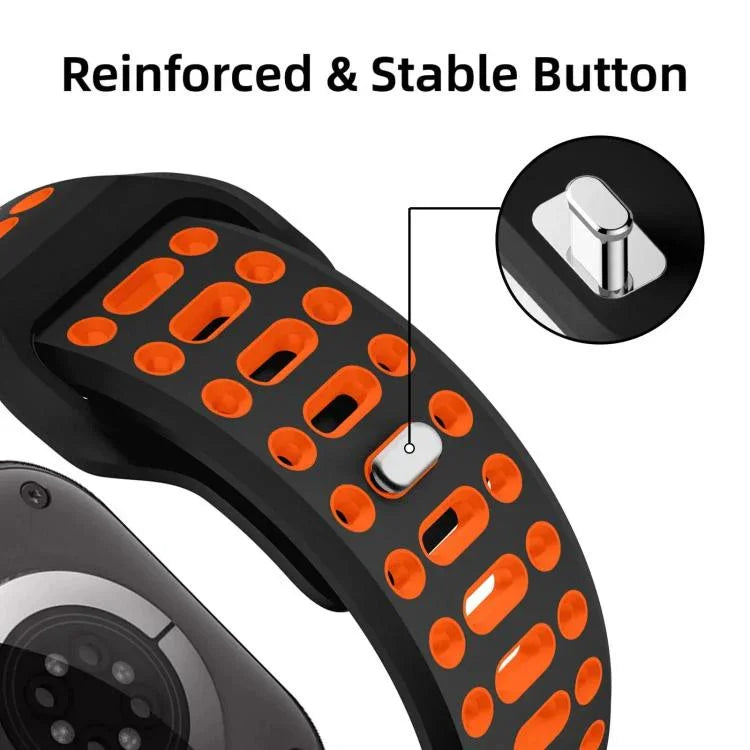 xDfind ツートンシリコンスポーツ通気性ウォッチバンド、Apple Watch 46mm / 49mm / 45mm / 44mm用