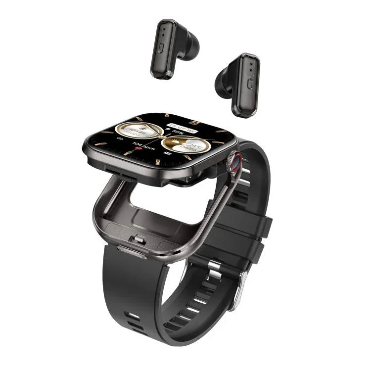 T99 2.02インチスクエアスクリーン 2イン1 Bluetoothイヤホン IP67防水スマートウォッチ、血中酸素モニタリング対応
