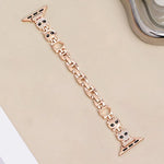 xDfind レッサーパンダ形 ダイヤモンドメタルウォッチバンド、Apple Watch 42 / 44 / 45 / 46 / 49mm用、Apple Watch 38 / 40 / 41 / S11 42mm用