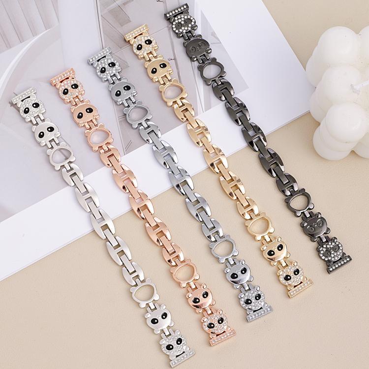 xDfind レッサーパンダ形 ダイヤモンドメタルウォッチバンド、Apple Watch 42 / 44 / 45 / 46 / 49mm用、Apple Watch 38 / 40 / 41 / S11 42mm用