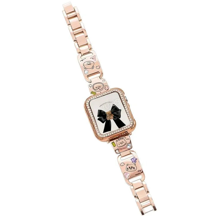 xDfind ハッピーズーブレスレット ダイヤモンドメタルウォッチバンド、Apple Watch 42 / 44 / 45 / 46 / 49mm用、Apple Watch 38 / 40 / 41 / S11 42mm用