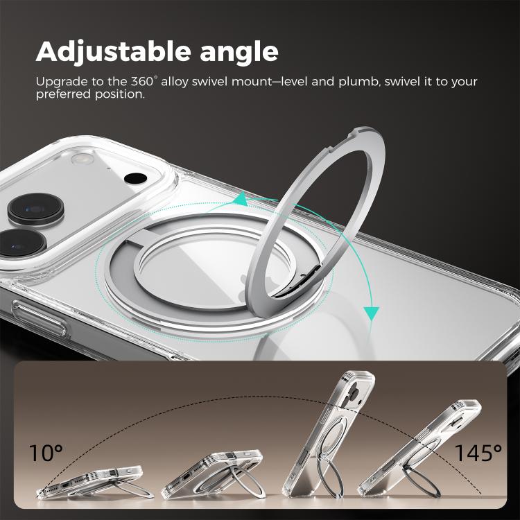 ABEEL MagSafe Q-LUCK ピボットブラケット透明フォンケース、iPhone 13 Pro Max用、iPhone 13 Pro用、iPhone 13用