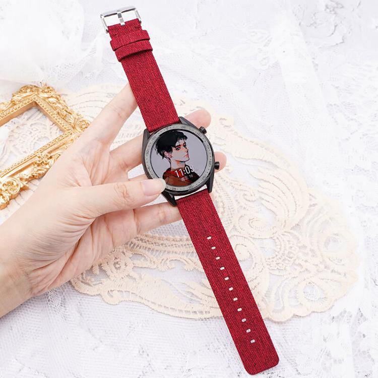 Stainless Steel Pin Buckle Nylon Woven Canvas Watch Band, 16mm, 18mm