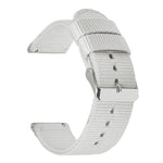 Stainless Steel Pin Buckle Solid Color Nylon Canvas Watch Band, 24mm