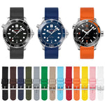 Stainless Steel Pin Buckle Solid Color Nylon Canvas Watch Band, 24mm