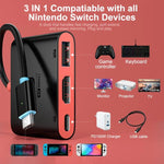 3-in-1 Type-C to HDMI + USB 3.0 + Type-C PD充電ポート デスクトップドッキングステーション、Nintendo Switch用