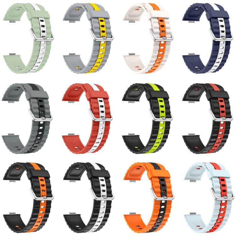 xDfind Sport Vertical Striped Two Color Silicone Watch Band, For Huawei Watch Fit 5 / Fit 5 Pro / Fit 4 Pro