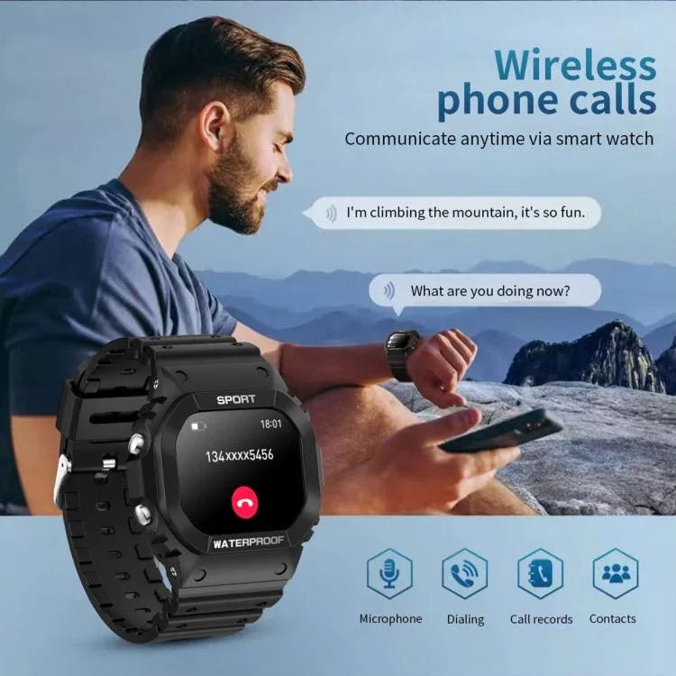LC31 1.75インチTFTフルタッチスクリーン Bluetooth通話対応 アウトドアスポーツスマートウォッチ フラッシュライト付き