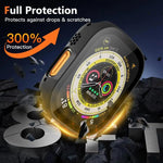 xDfind 強化ガラスフィルム一体型PCウォッチカバー、Apple Watch Ultra 3 / 2 / 1 49mm用、Apple Watch Series 9 / 8 / 7 45mm用、Apple Watch Series 9 / 8 / 7 41mm用、Apple Watch Series 3 / 2 / 1 38mm用
