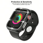 xDfind ダブルロウダイヤモンドホローPCウォッチカバー、Apple Watch Series 6 / 5 / 4 / SE 44mm用、Apple Watch Series 6 / 5 / 4 / SE 40mm用、Apple Watch Series 11 46mm / 10 46mm用、Apple Watch Series 11 42mm / 10 42mm用