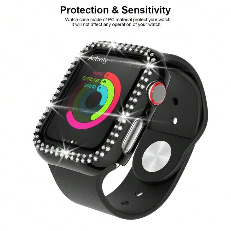 xDfind ダブルロウダイヤモンドホローPCウォッチカバー、Apple Watch Series 9 / 8 / 7 45mm用、Apple Watch Series 9 / 8 / 7 41mm用、Apple Watch Series 3 / 2 / 1 38mm用、Apple Watch Series 3 / 2 / 1 42mm用