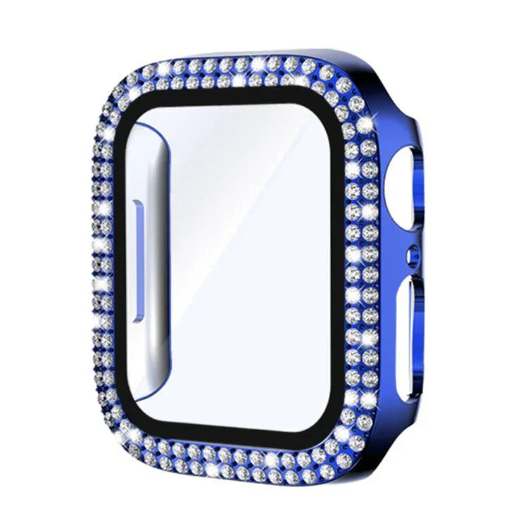 xDfind ダブルロウダイヤモンド強化ガラスフィルム一体型PCウォッチカバー、Apple Watch Series 6 / 5 / 4 / SE 44mm用、Apple Watch Series 6 / 5 / 4 / SE 40mm用、Apple Watch Series 11 46mm / 10 46mm用、Apple Watch Series 11 42mm / 10 42mm用